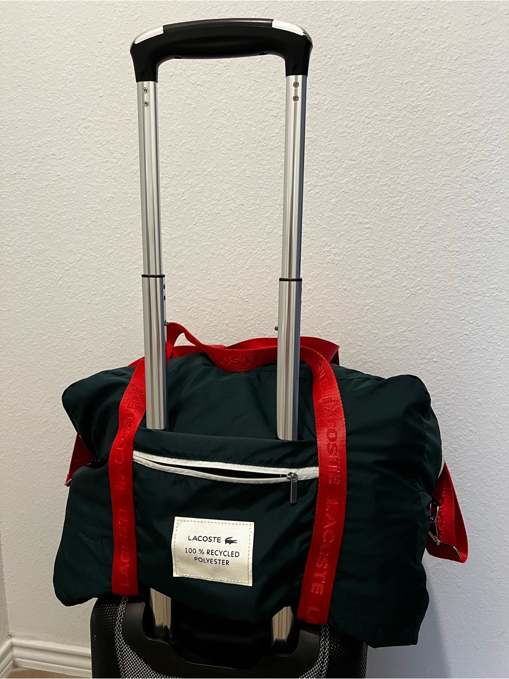 Lacoste Reversible /Packable Weekender Travel Tote Bag